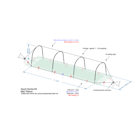 Midi - 700mm height - black